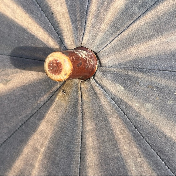 Vintage faded black Parasol with Wooden Handle - Picture 5 of 15
